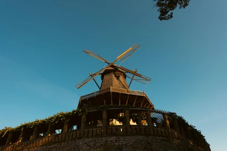 Historic Windmill at Sunset