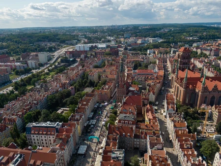 Aerial View of Historic City