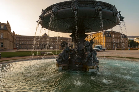 Historic Fountain at Sunset