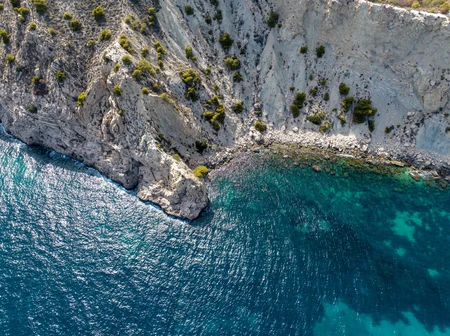 Aerial View of Coastal Cliff
