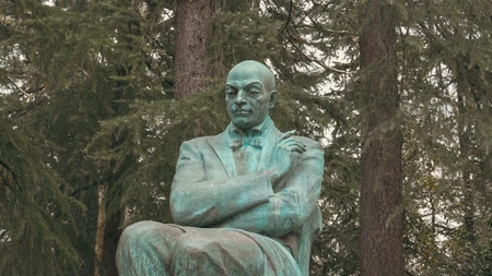 Statue in Forested Area