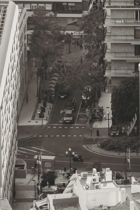 Aerial View of Urban Street