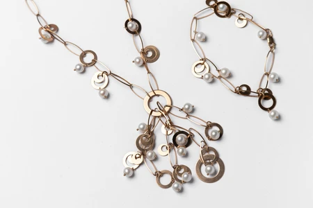 Elegant Metal and Pearl Jewelry