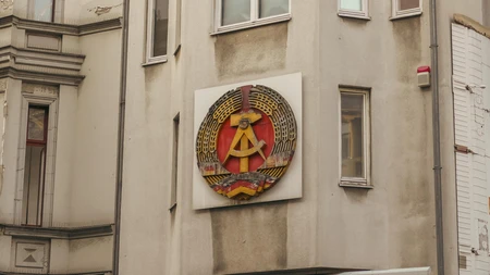 Historic Emblem on Urban Building