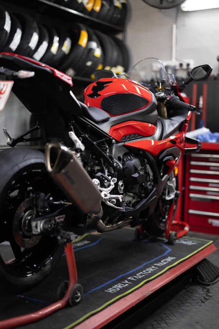Motorcycle in Repair Shop