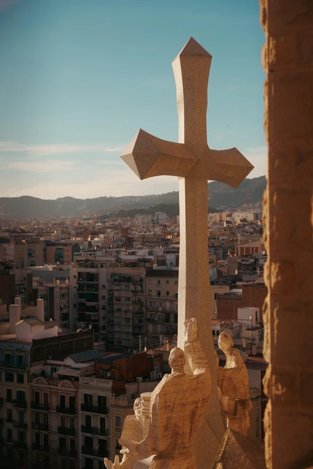 Cityscape with Iconic Sculpture