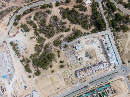 Aerial View of Construction Site