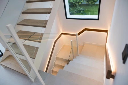 Modern Staircase with Glass Railing