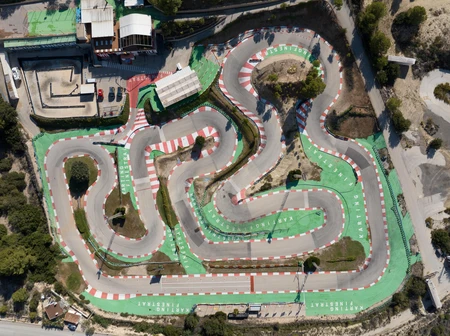 Aerial View of Kart Racing Track