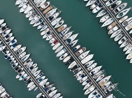 Aerial View of Yacht Marina