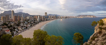 Panoramic Beachfront Cityscape