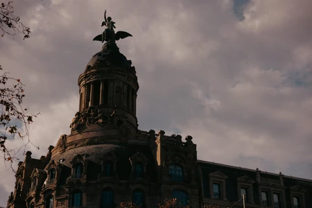 Historic Building Under Dramatic Sky
