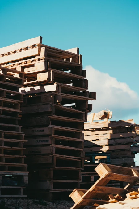 Stacked Wooden Pallets