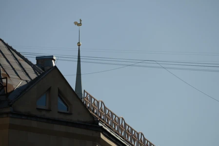 Rooftop Architecture with Weather Vane