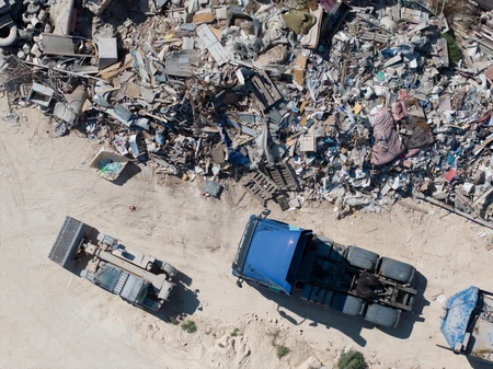 Aerial View of Junkyard