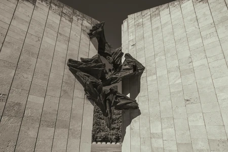 Sculpture Between Stone Walls