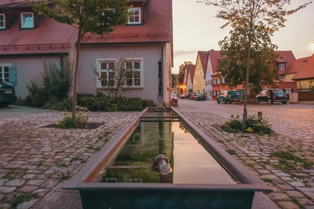 Charming Village Street at Dusk