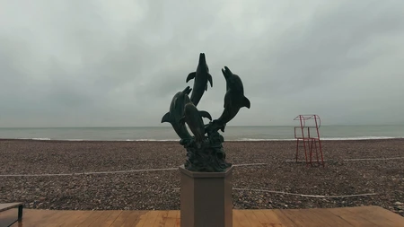 Beachfront Dolphin Sculpture