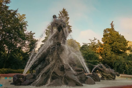 Majestic Fountain in a Park