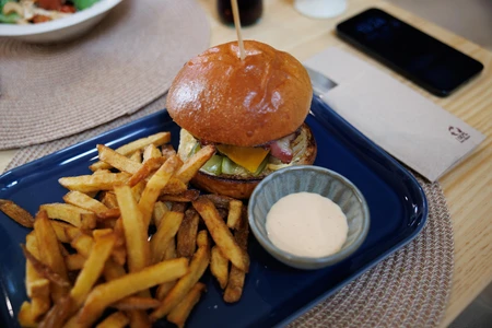 Gourmet Burger and Fries