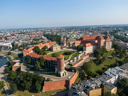 Aerial View of Historic Castle