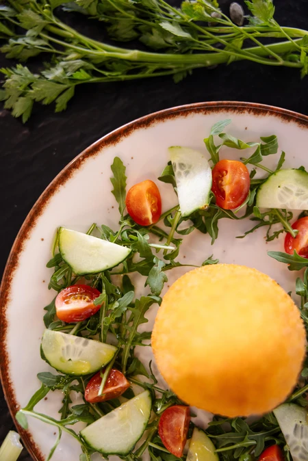 Fresh Salad with Tomatoes and Cucumbers
