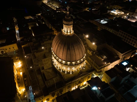 Illuminated Dome at Night