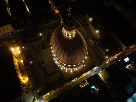 Illuminated Dome at Night