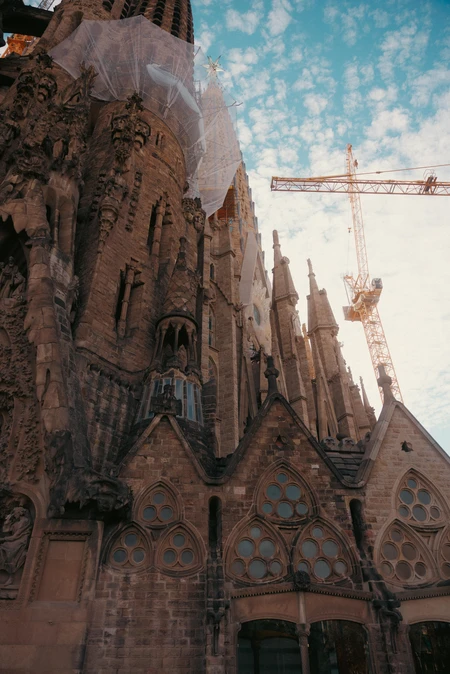 Gothic Architecture with Crane