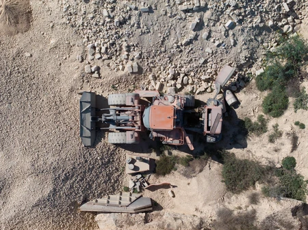 Aerial View of Construction Machinery