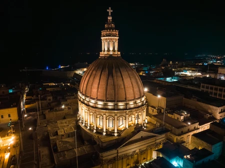 Illuminated Dome at Night