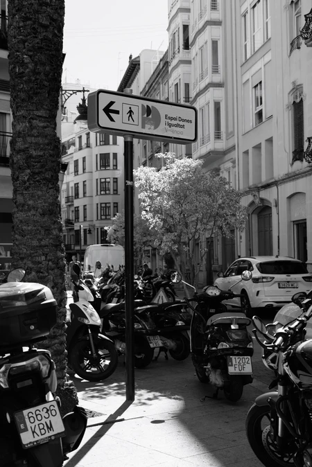 Urban Street Scene with Motorcycles
