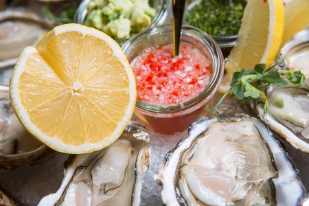 Oysters with Fresh Garnishes