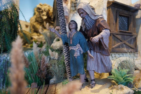 Scene of Historical Figures in Countryside