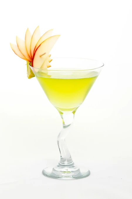Elegant Cocktail with Apple Garnish
