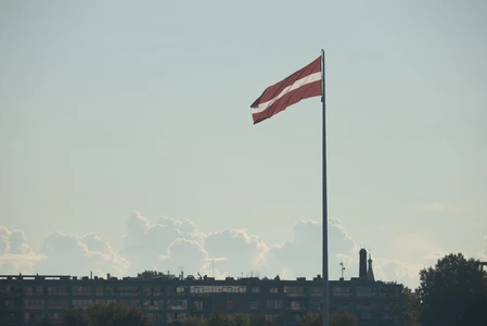 Flag Over Cityscape