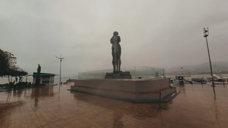 Rainy Seaside Promenade