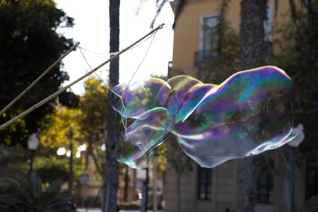 Colorful Soap Bubble in the City