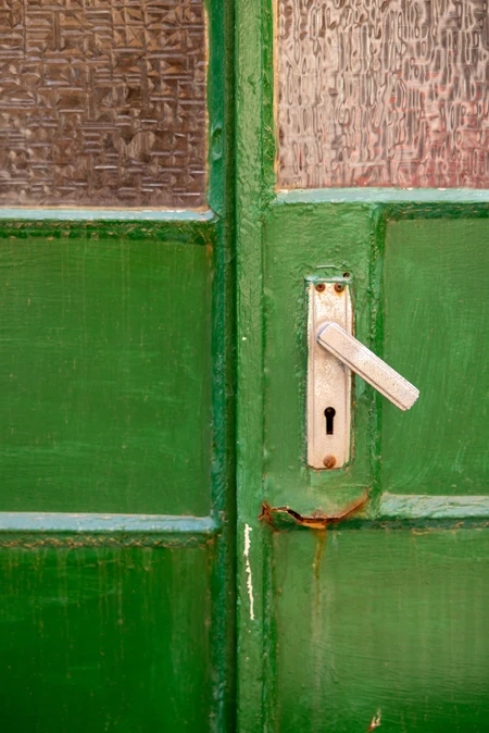 Textured Green Door