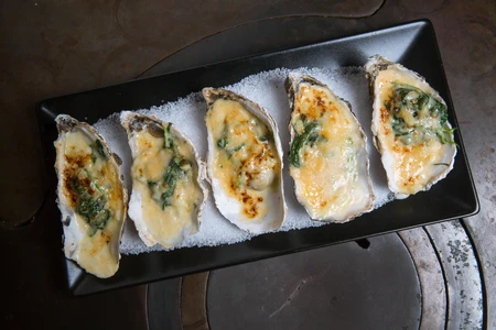 Baked Oysters on Plate