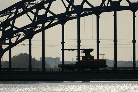 Silhouette of a Bridge at Dusk