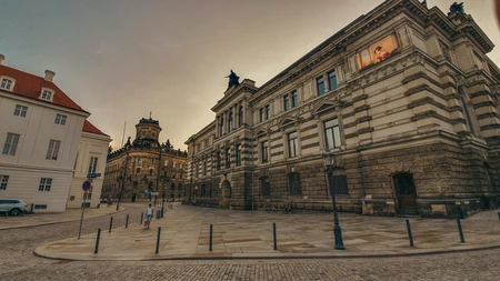 Historic European Architecture at Sunset