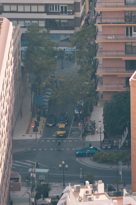 Urban Street Aerial View