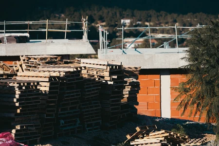 Construction Site with Pallets