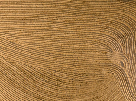 Aerial View of Plowed Field Patterns