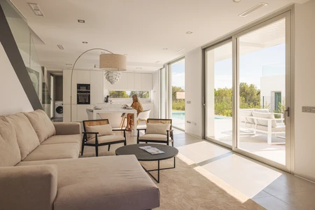 Modern Interior with Pool View