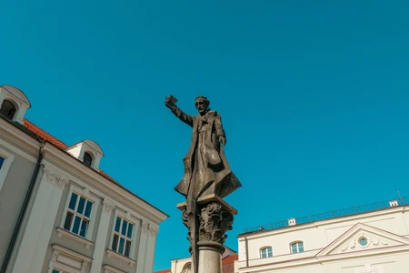 Historical Statue in Cityscape