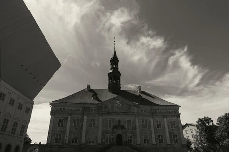 Historic Building Under Dramatic Sky
