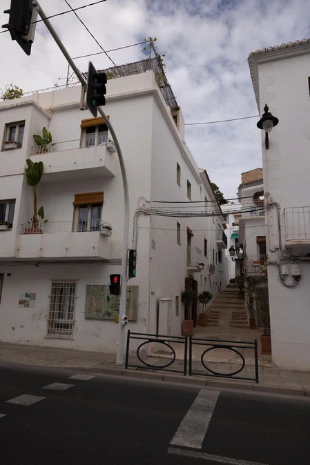 White Stucco Buildings on Cozy Street
