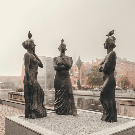 Sculpture Trio in Urban Setting